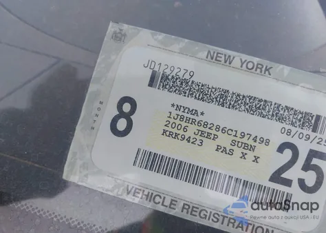 2006 Jeep Grand Cherokee Overland from USA, damaged, VIN 1J8HR68286C197498